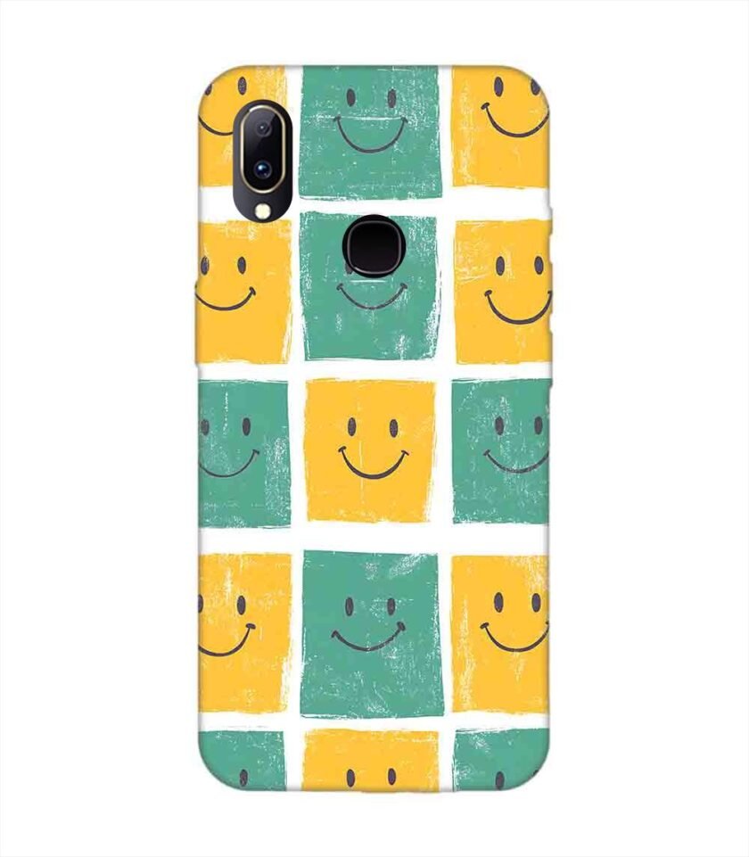 Printed Back Cover for Vivo Y91 Close Up Pattern Smiley Faces