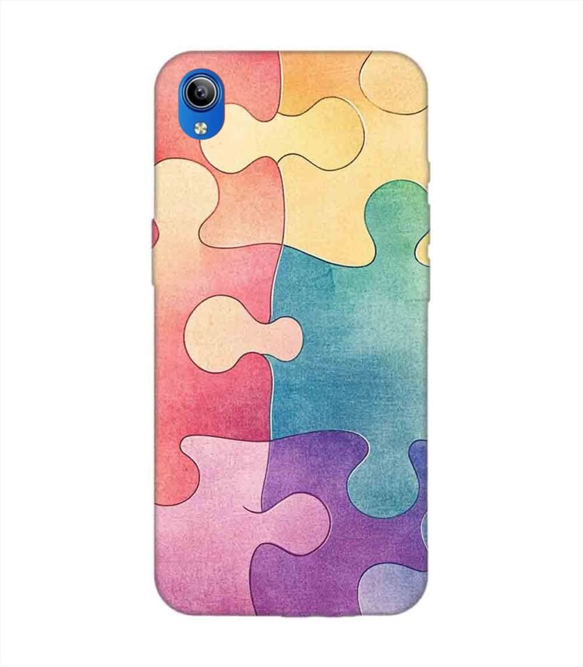 Printed Back Cover for Vivo Y91I Close Up Colorful Puzzle Piece