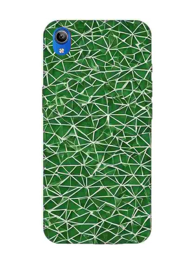Printed Back Cover for Vivo Y91I Close Up Green White Geometric Pattern