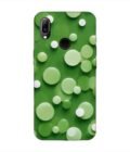 Printed Back Cover for Vivo Y93 Close Up Green Background With White Polka Dots