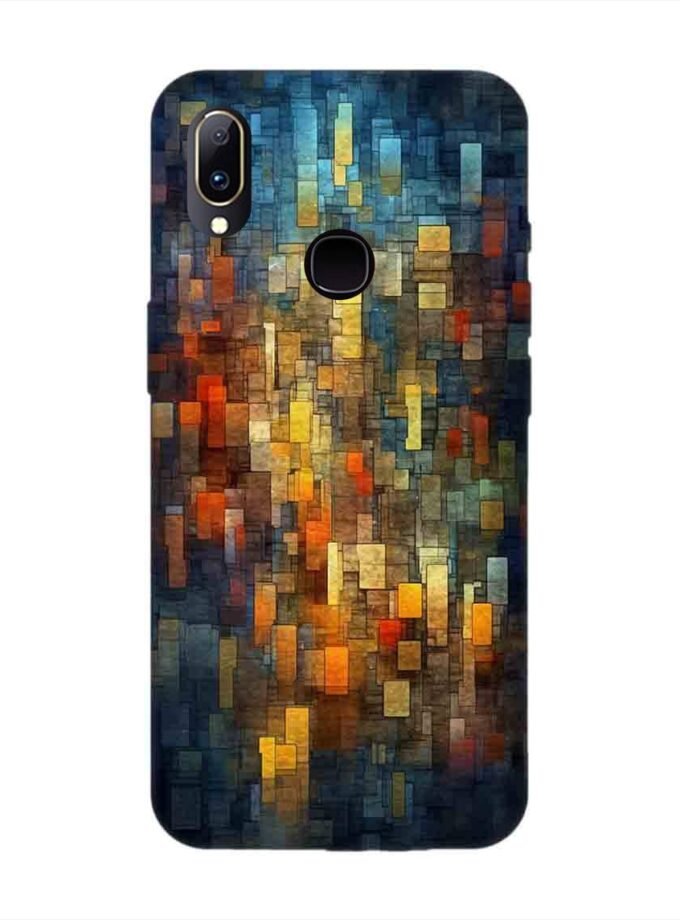 Printed Back Cover for Vivo Y95 Close Up Colorful Mosaic Squares Shapes
