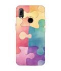Printed Back Cover for Vivo Y95 Close Up Colorful Puzzle Piece