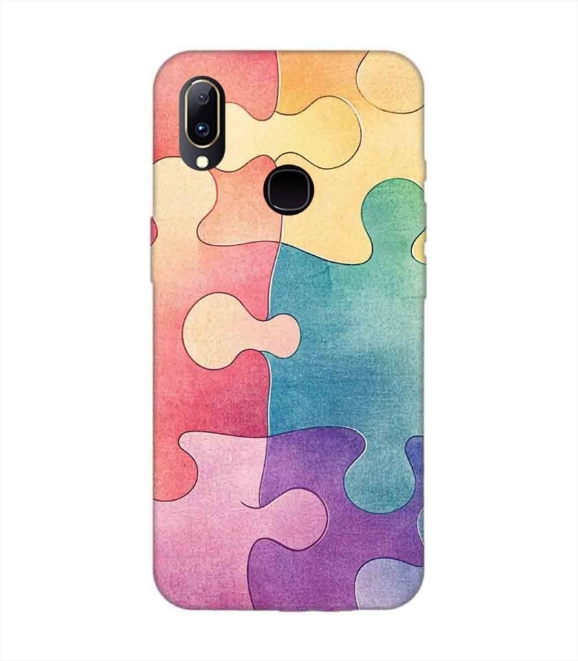 Printed Back Cover for Vivo Y95 Close Up Colorful Puzzle Piece