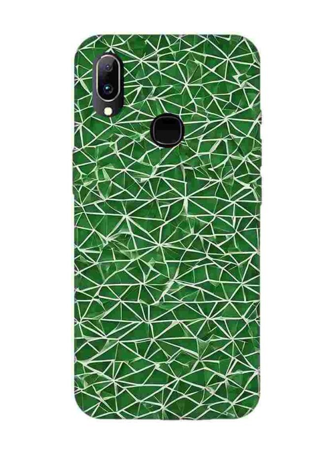 Printed Back Cover for Vivo Y95 Close Up Green White Geometric Pattern