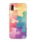 Printed Back Cover for Vivo Y97 Close Up Colorful Puzzle Piece