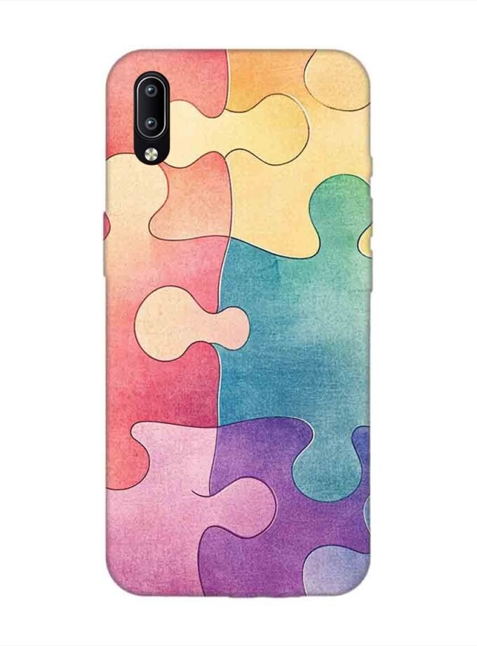 Printed Back Cover for Vivo Y97 Close Up Colorful Puzzle Piece