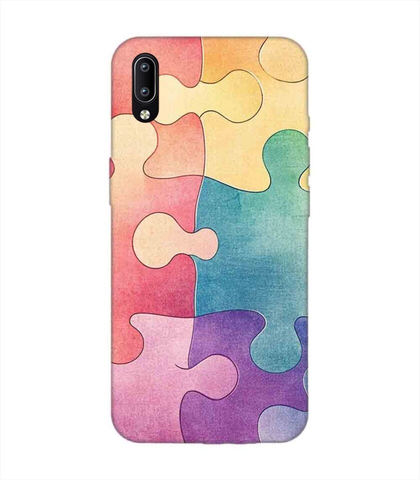 Printed Back Cover for Vivo Y97 Close Up Colorful Puzzle Piece