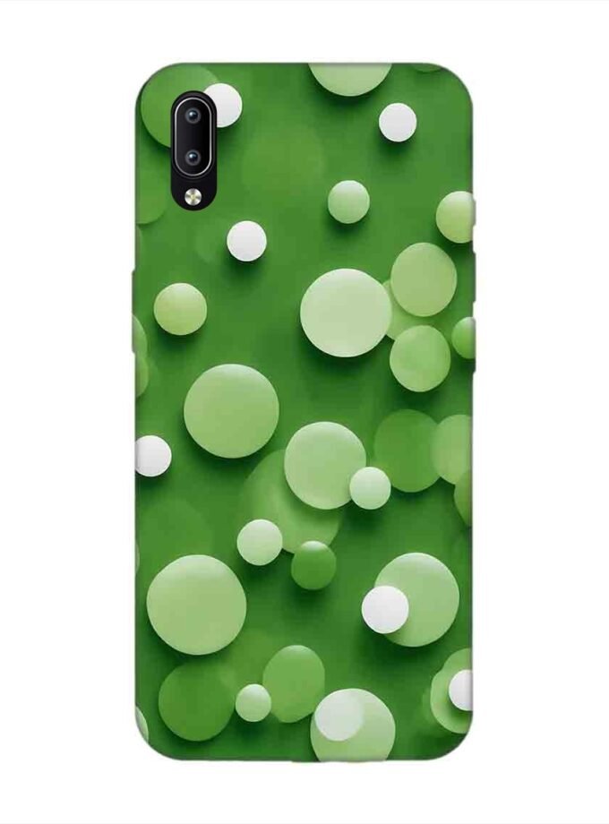 Printed Back Cover for Vivo Y97 Close Up Green Background With White Polka Dots