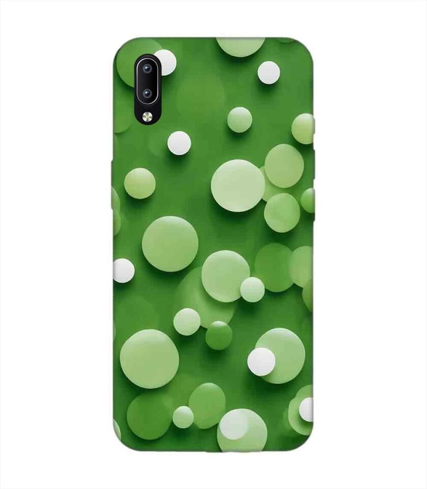 Printed Back Cover for Vivo Y97 Close Up Green Background With White Polka Dots