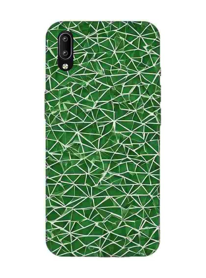 Printed Back Cover for Vivo Y97 Close Up Green White Geometric Pattern