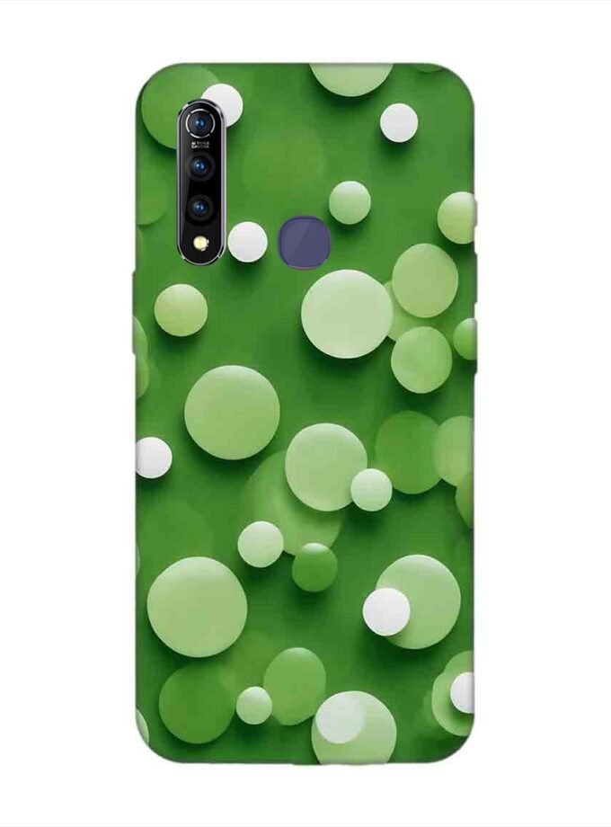 Printed Back Cover for Vivo Z1 Pro Close Up Green Background With White Polka Dots