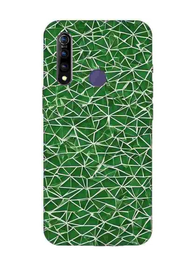 Printed Back Cover for Vivo Z1 Pro Close Up Green White Geometric Pattern