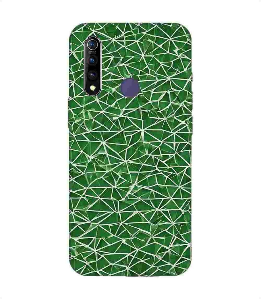 Printed Back Cover for Vivo Z1 Pro Close Up Green White Geometric Pattern