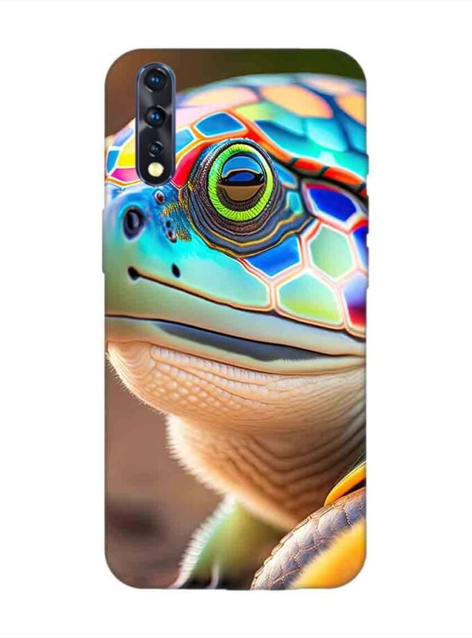 Printed Back Cover for Vivo Z1X Close Up Cute Turtle