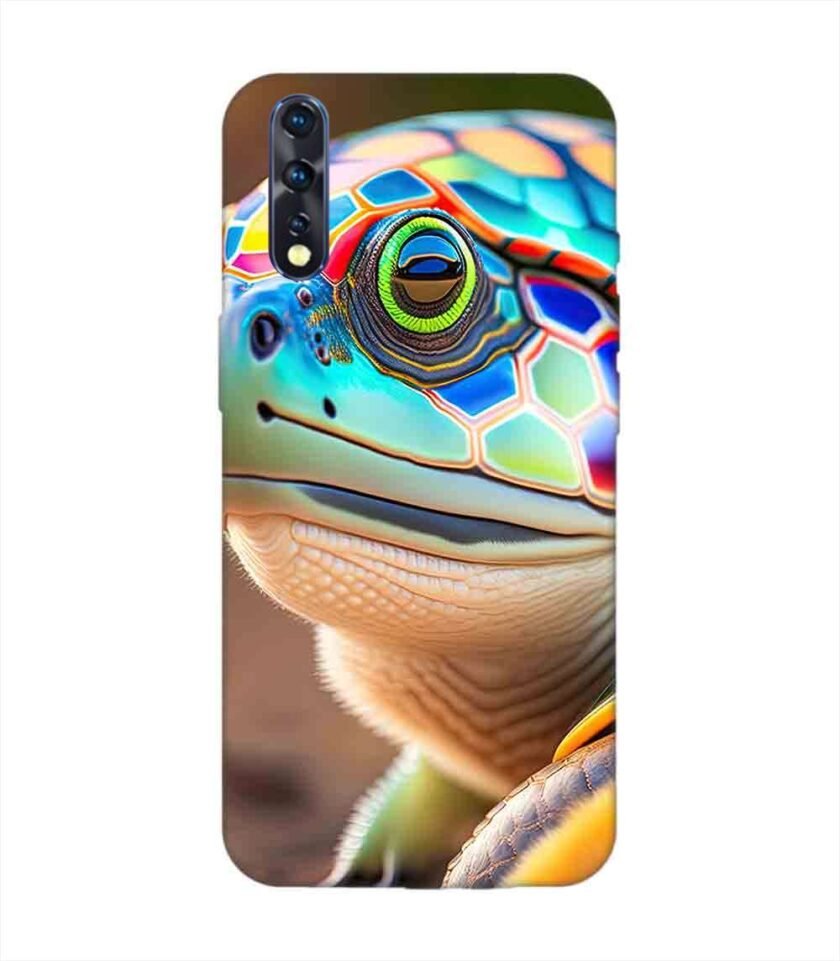 Printed Back Cover for Vivo Z1X Close Up Cute Turtle