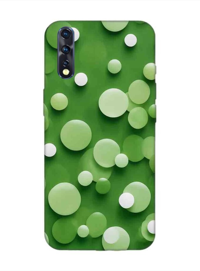 Printed Back Cover for Vivo Z1X Close Up Green Background With White Polka Dots