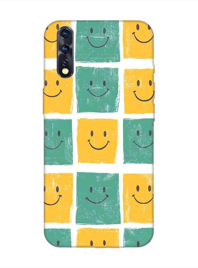 Printed Back Cover for Vivo Z1X Close Up Pattern Smiley Faces