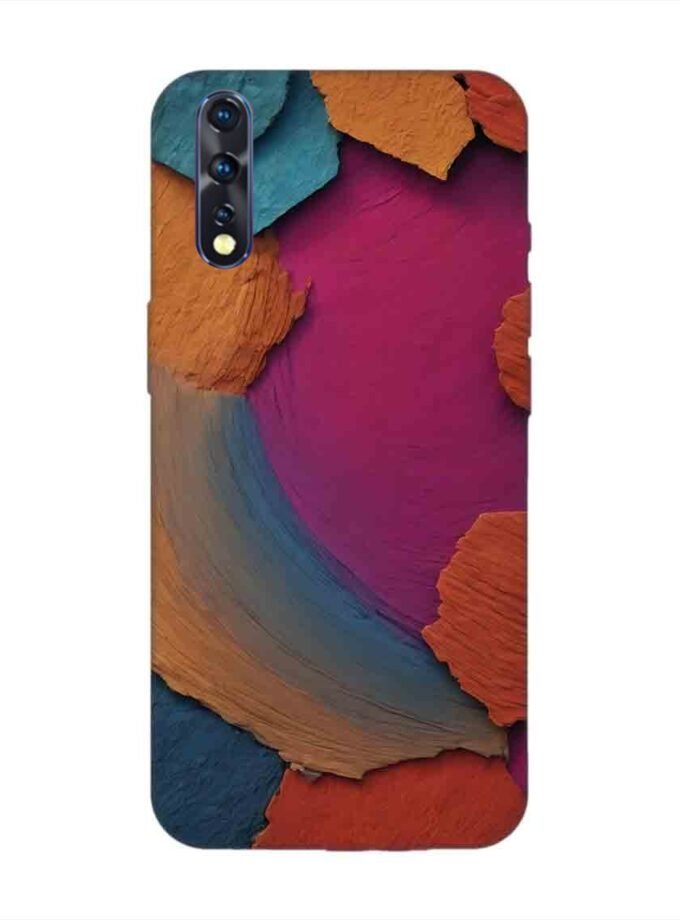 Printed Back Cover for Vivo Z1X Closeup Color Textured Surface