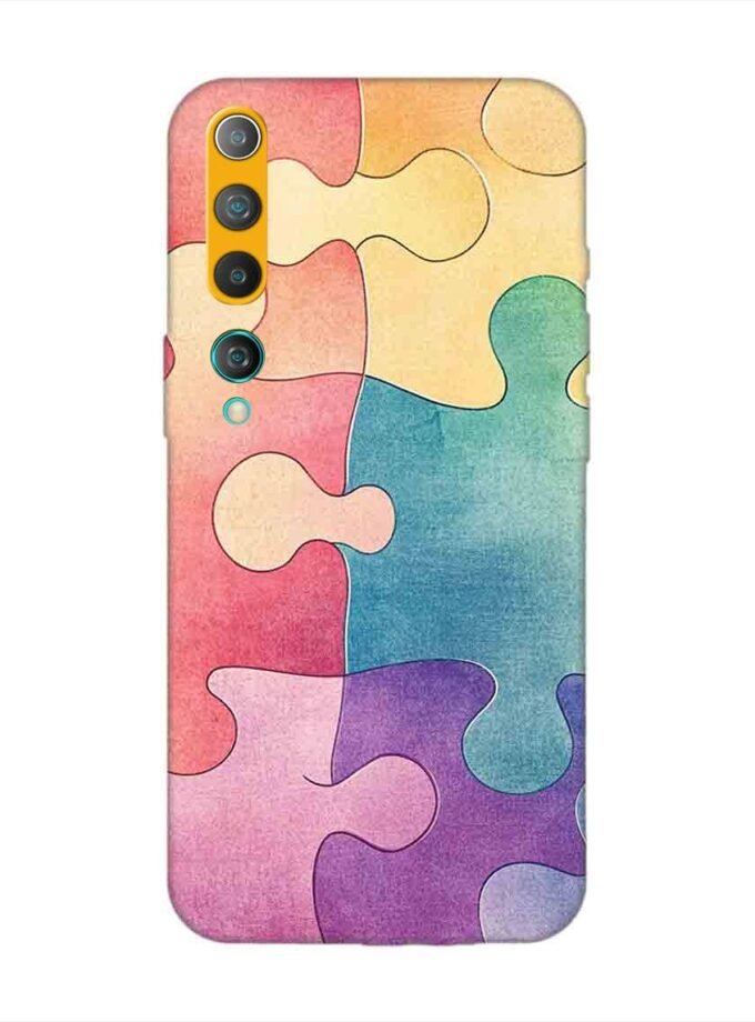 Custom Printed Case Cover for Xiaomi Mi 10 Close Up Colorful Puzzle Piece With One Missing