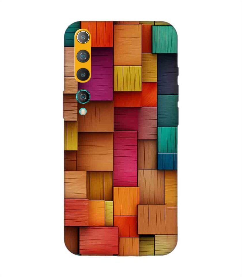 Custom Printed Case Cover for Xiaomi Mi 10 Close Up Colorful Wooden Wall With Lot Different Colors
