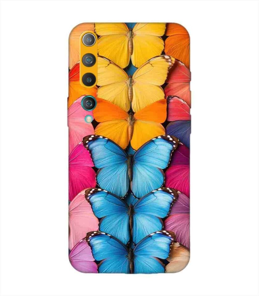 Custom Printed Case Cover for Xiaomi Mi 10 Closeup Colorful Butterfly Collection Display