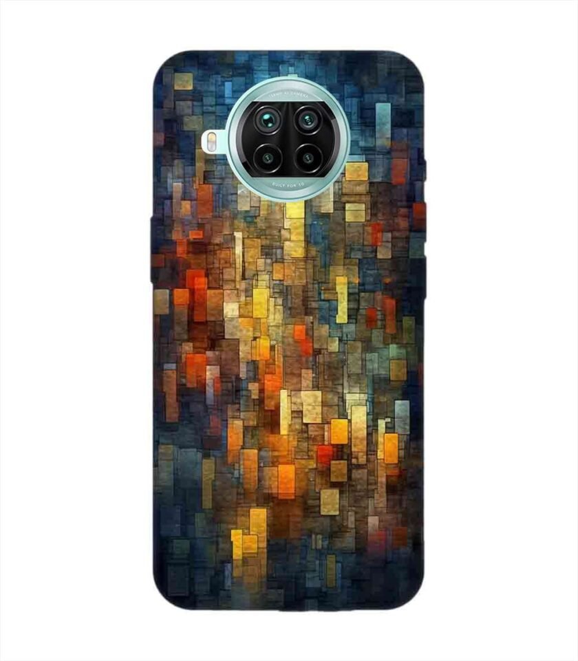 Custom Printed Case Cover for Xiaomi Mi 10I (5G) Close Up Colorful Mosaic Squares Shapes