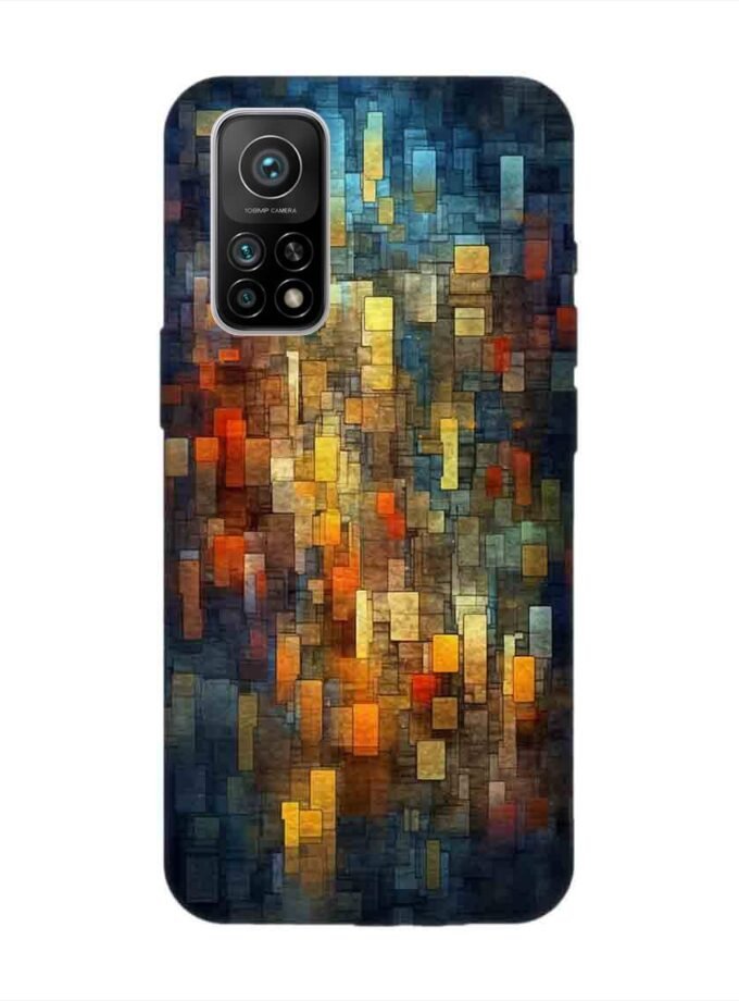Custom Printed Case Cover for Xiaomi Mi 10T (5G) Close Up Colorful Mosaic Squares Shapes