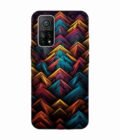 Custom Printed Case Cover for Xiaomi Mi 10T (5G) Close Up Colorful Pattern Triangles Black Background