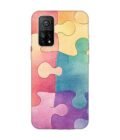 Custom Printed Case Cover for Xiaomi Mi 10T (5G) Close Up Colorful Puzzle Piece With One Missing