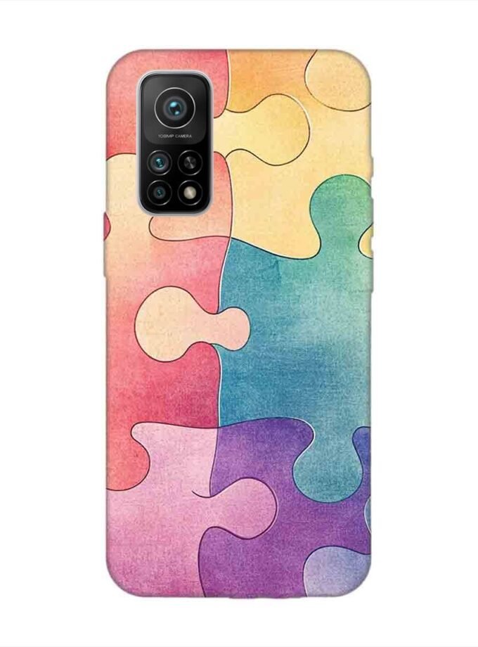 Custom Printed Case Cover for Xiaomi Mi 10T (5G) Close Up Colorful Puzzle Piece With One Missing