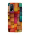 Custom Printed Case Cover for Xiaomi Mi 10T (5G) Close Up Colorful Wooden Wall With Lot Different Colors