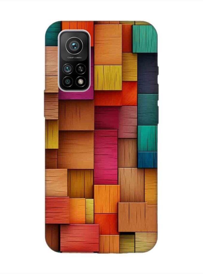 Custom Printed Case Cover for Xiaomi Mi 10T (5G) Close Up Colorful Wooden Wall With Lot Different Colors