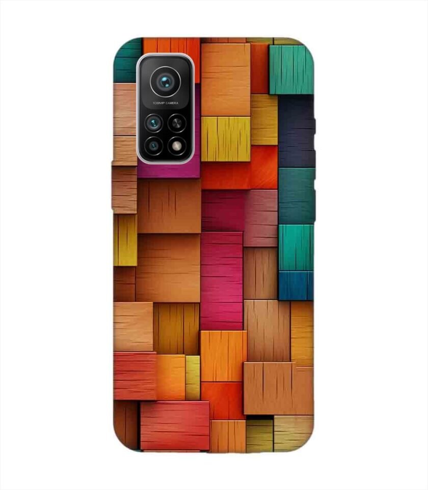 Custom Printed Case Cover for Xiaomi Mi 10T (5G) Close Up Colorful Wooden Wall With Lot Different Colors