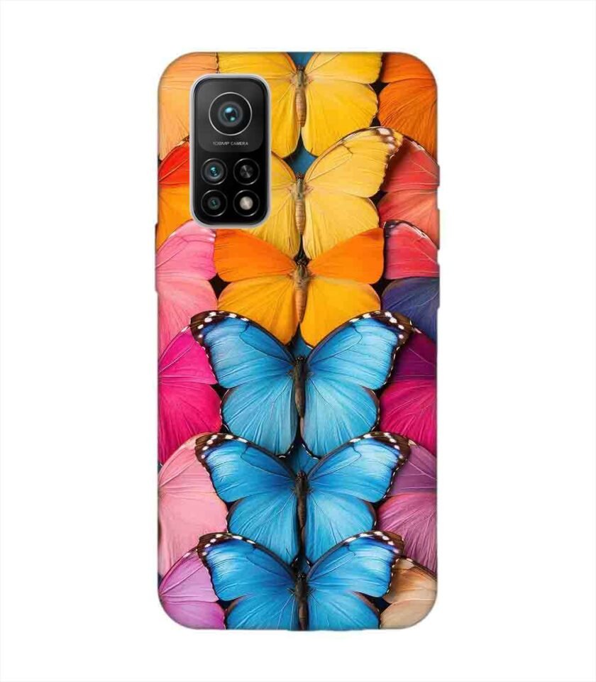 Custom Printed Case Cover for Xiaomi Mi 10T (5G) Closeup Colorful Butterfly Collection Display