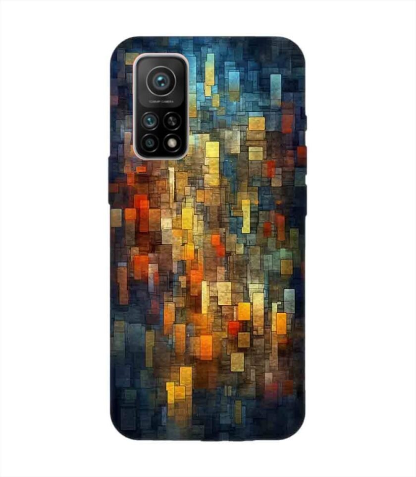 Custom Printed Case Cover for Xiaomi Mi 10T Pro (5G) Close Up Colorful Mosaic Squares Shapes