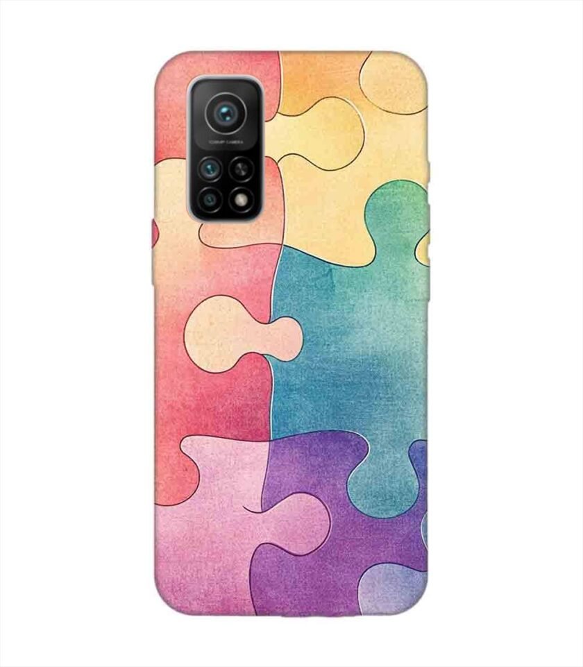 Custom Printed Case Cover for Xiaomi Mi 10T Pro (5G) Close Up Colorful Puzzle Piece With One Missing