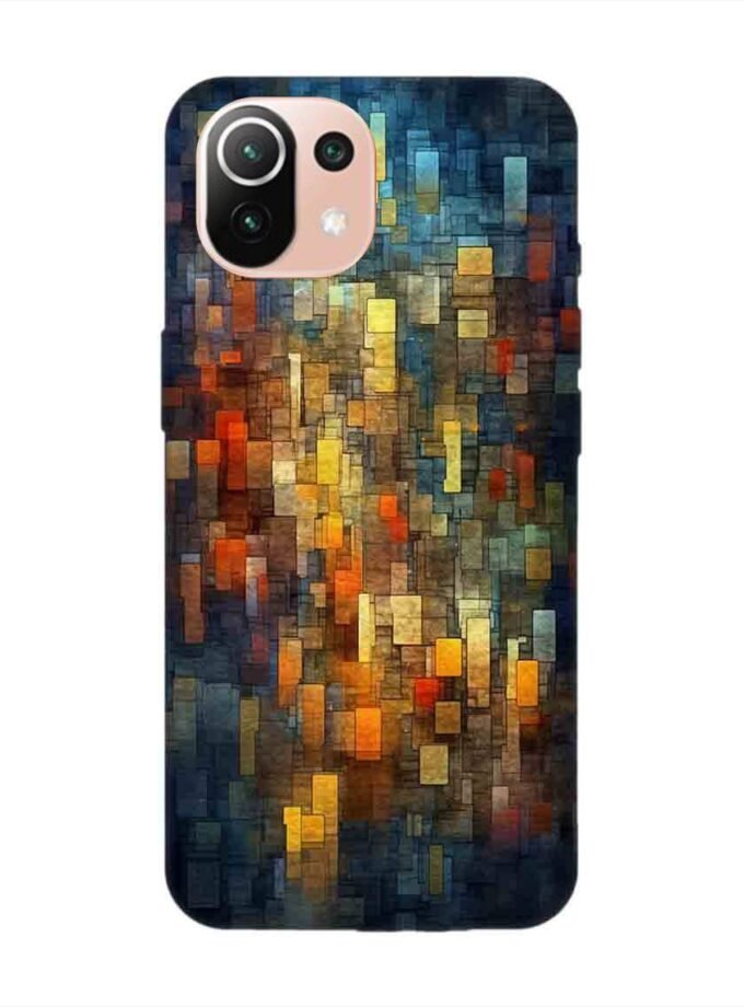 Custom Printed Case Cover for Xiaomi Mi 11 Lite Ne (5G) Close Up Colorful Mosaic Squares Shapes