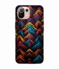 Custom Printed Case Cover for Xiaomi Mi 11 Lite Ne (5G) Close Up Colorful Pattern Triangles Black Background