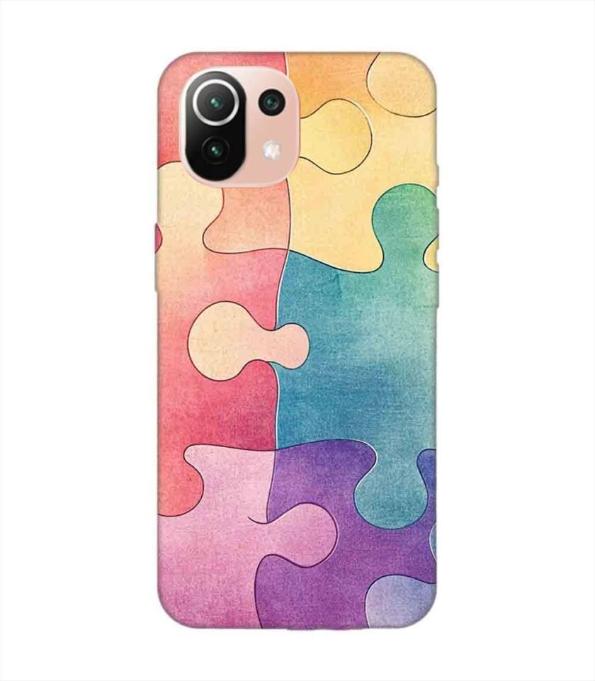 Custom Printed Case Cover for Xiaomi Mi 11 Lite Ne (5G) Close Up Colorful Puzzle Piece With One Missing