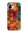 Custom Printed Case Cover for Xiaomi Mi 11 Lite Close Up Colorful Wooden Wall With Lot Different Colors