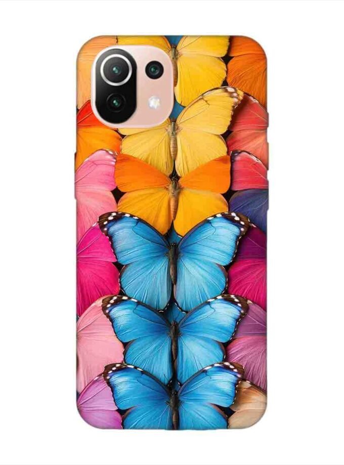 Custom Printed Case Cover for Xiaomi Mi 11 Lite Closeup Colorful Butterfly Collection Display