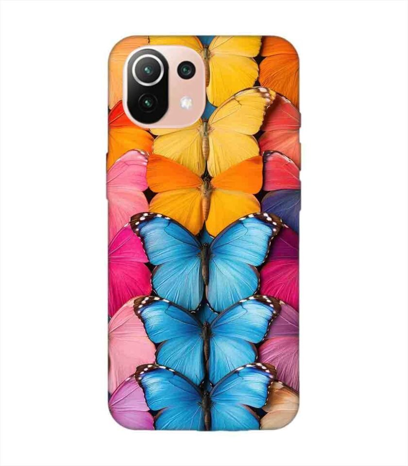 Custom Printed Case Cover for Xiaomi Mi 11 Lite Closeup Colorful Butterfly Collection Display