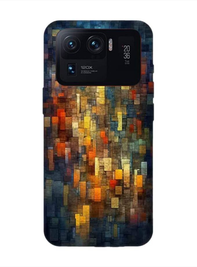 Custom Printed Case Cover for Xiaomi Mi 11 Ultra Close Up Colorful Mosaic Squares Shapes