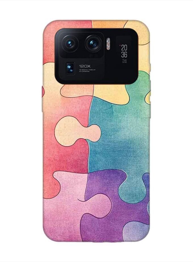 Custom Printed Case Cover for Xiaomi Mi 11 Ultra Close Up Colorful Puzzle Piece With One Missing