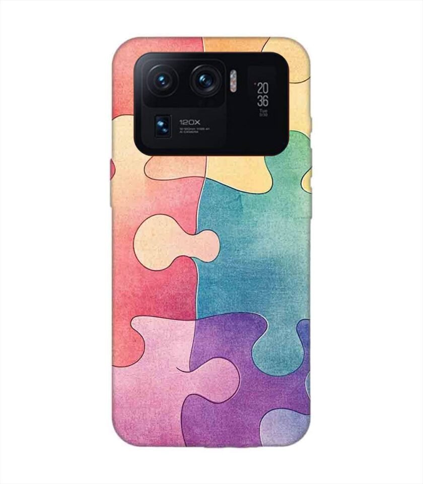 Custom Printed Case Cover for Xiaomi Mi 11 Ultra Close Up Colorful Puzzle Piece With One Missing