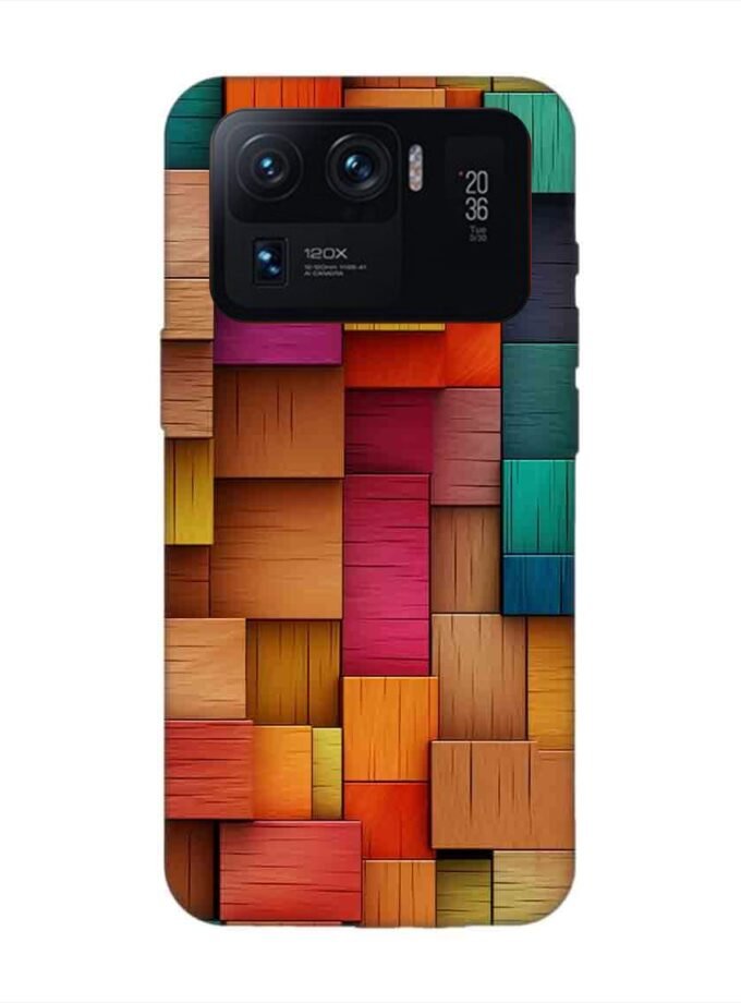 Custom Printed Case Cover for Xiaomi Mi 11 Ultra Close Up Colorful Wooden Wall With Lot Different Colors