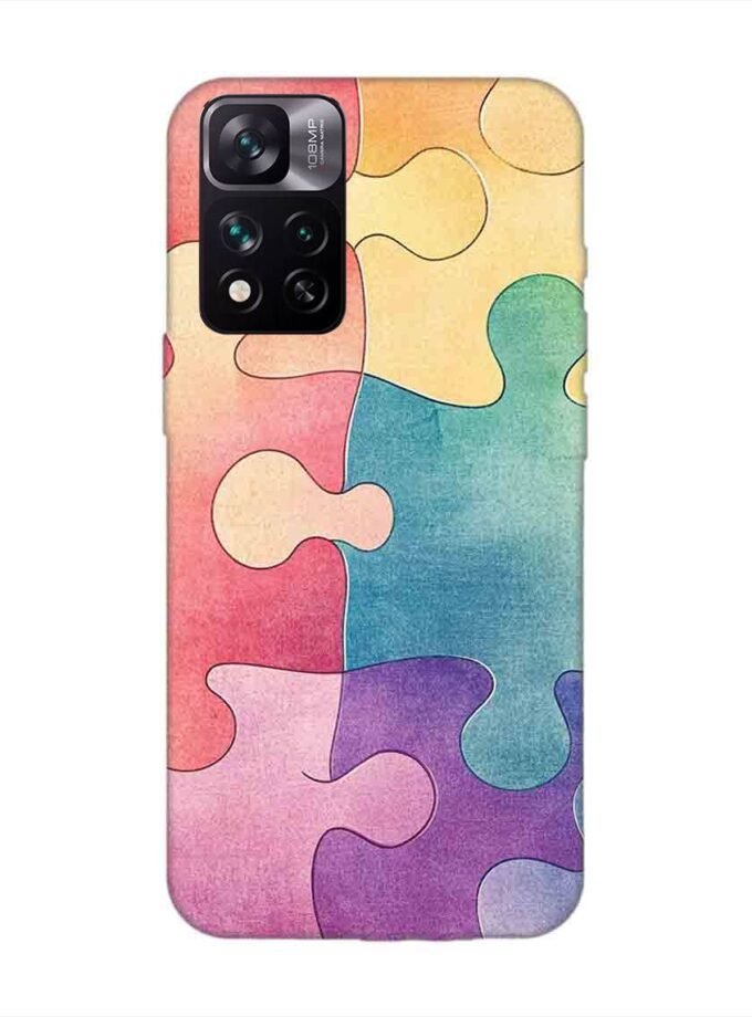 Custom Printed Case Cover for Xiaomi Mi 11I (5G) Close Up Colorful Puzzle Piece With One Missing