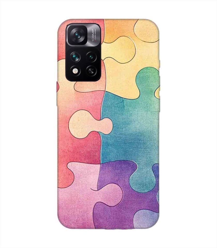 Custom Printed Case Cover for Xiaomi Mi 11I (5G) Close Up Colorful Puzzle Piece With One Missing