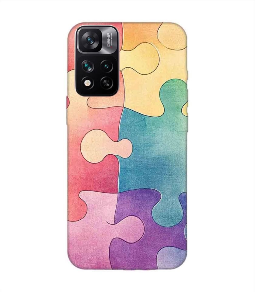 Custom Printed Case Cover for Xiaomi Mi 11I Hypercharge (5G) Close Up Colorful Puzzle Piece With One Missing