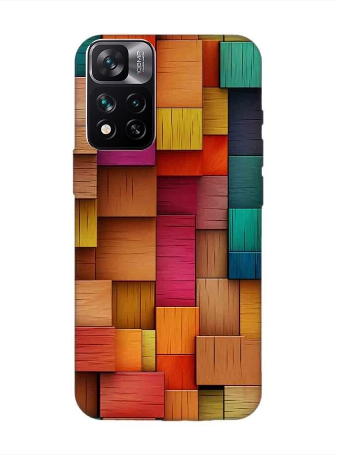Custom Printed Case Cover for Xiaomi Mi 11I Hypercharge (5G) Close Up Colorful Wooden Wall With Lot Different Colors